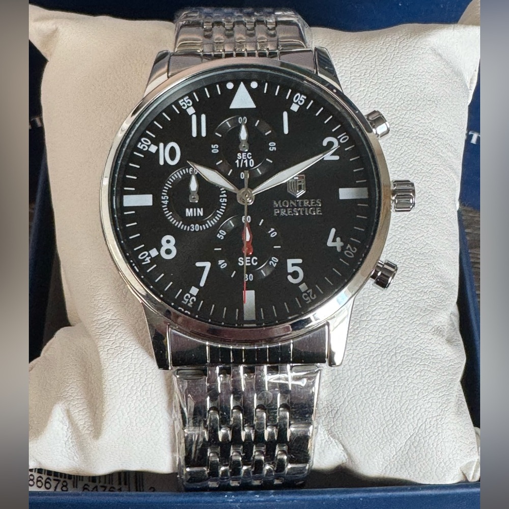 Invicta X Montres Prestige Pilot Silver/Black Men's Watch 42mm MPW-0076 New!